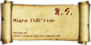 Migra Ilárion névjegykártya